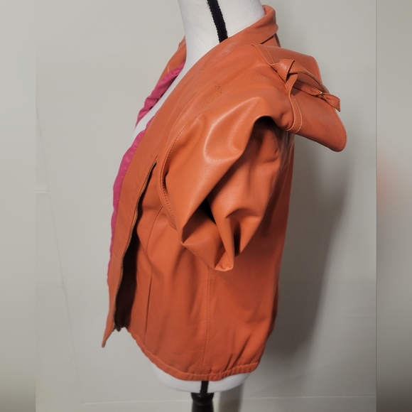 St. John Sport by Marie Gray Leather Jacket - Picture 9 of 11